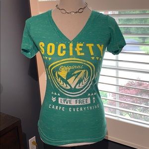 Sz XS Society Green Carpe Diem Top